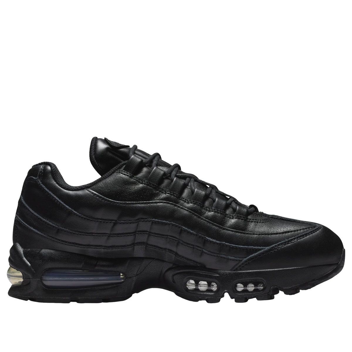 Nike Air Max 95 Triple Black — side profile detail | Urban Kinetic Wear UK
