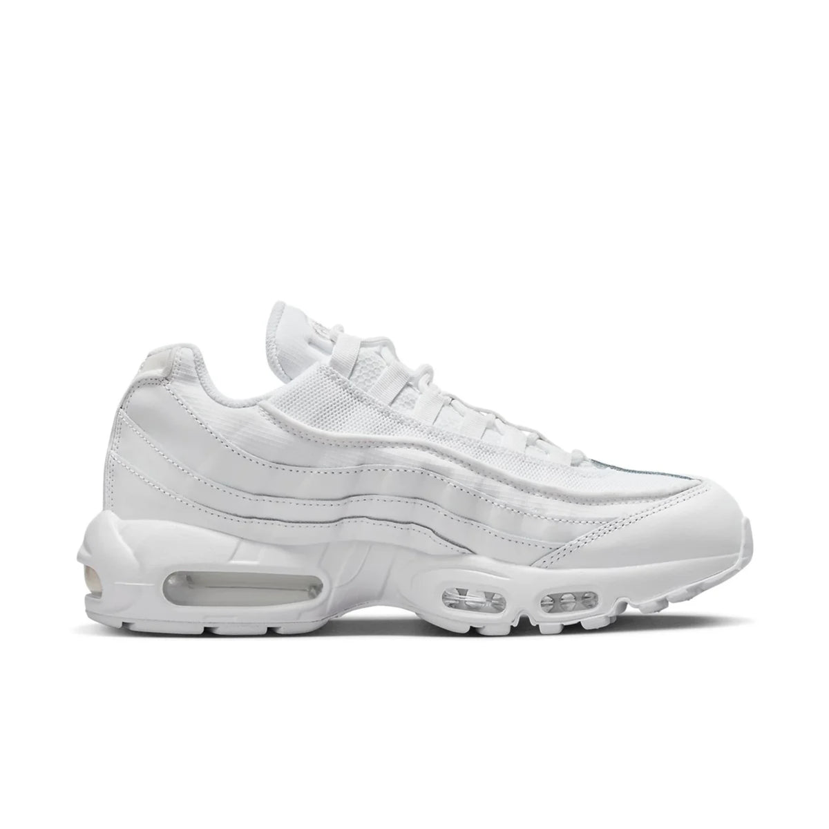 Nike Air Max 95 Triple White — side profile detail | Urban Kinetic Wear UK