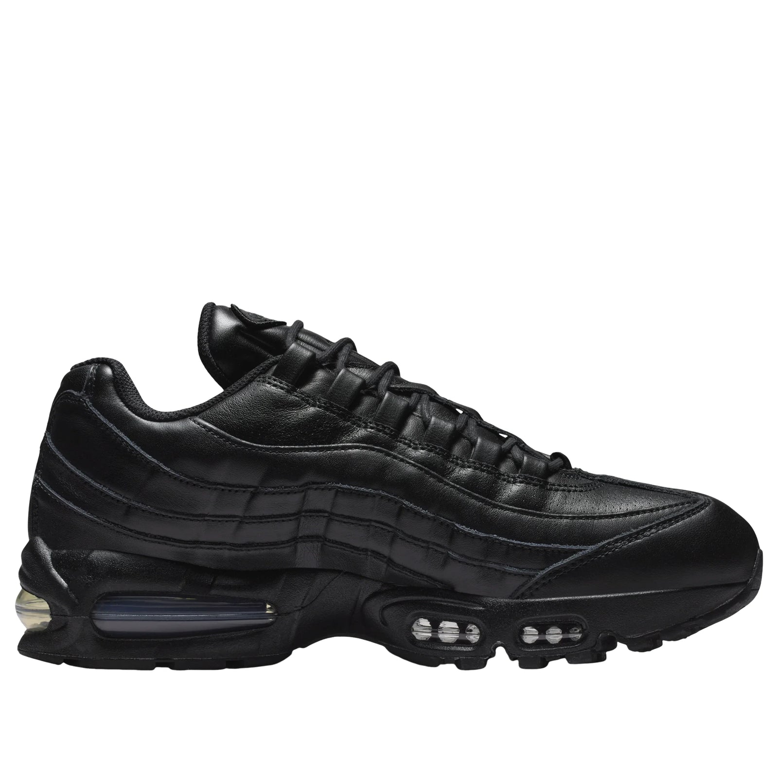 Nike Air Max 95 Triple Black — side profile detail | Urban Kinetic Wear UK