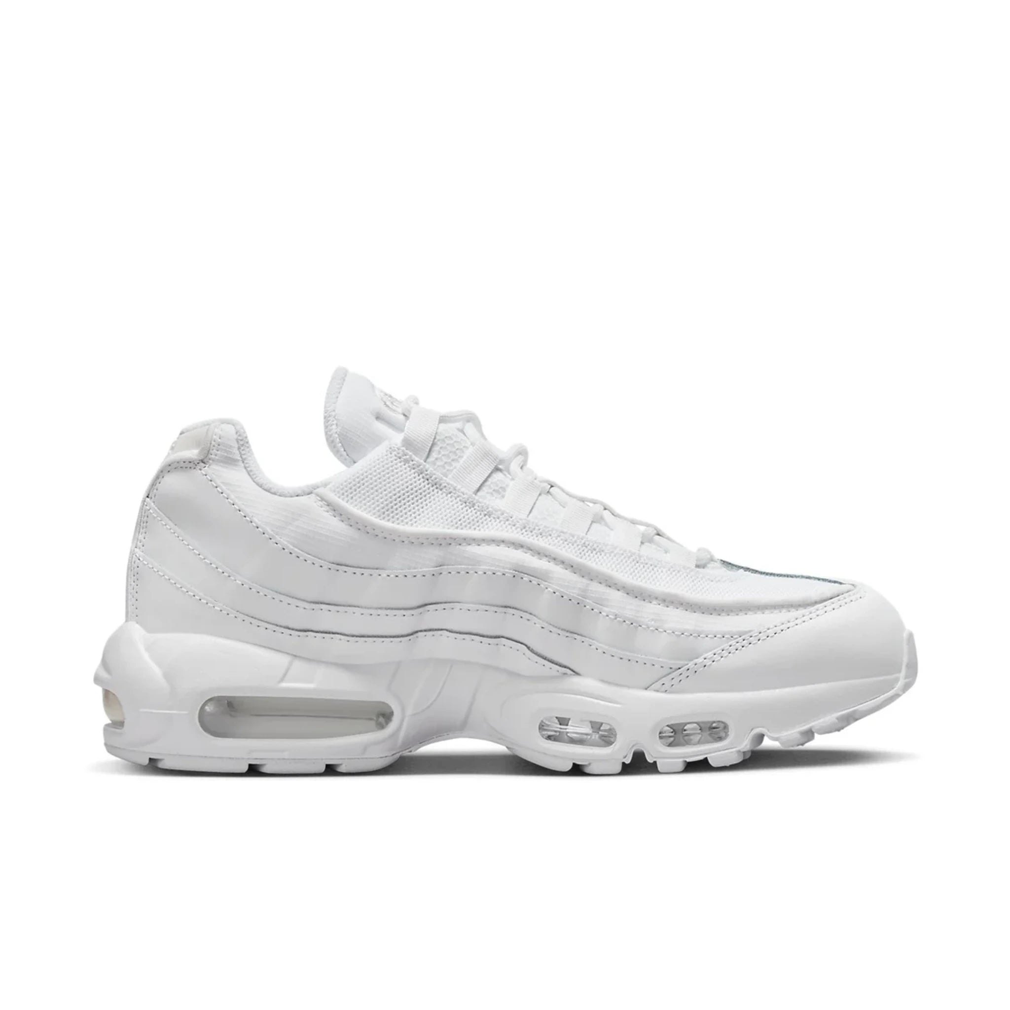 Nike Air Max 95 Triple White — side profile detail | Urban Kinetic Wear UK