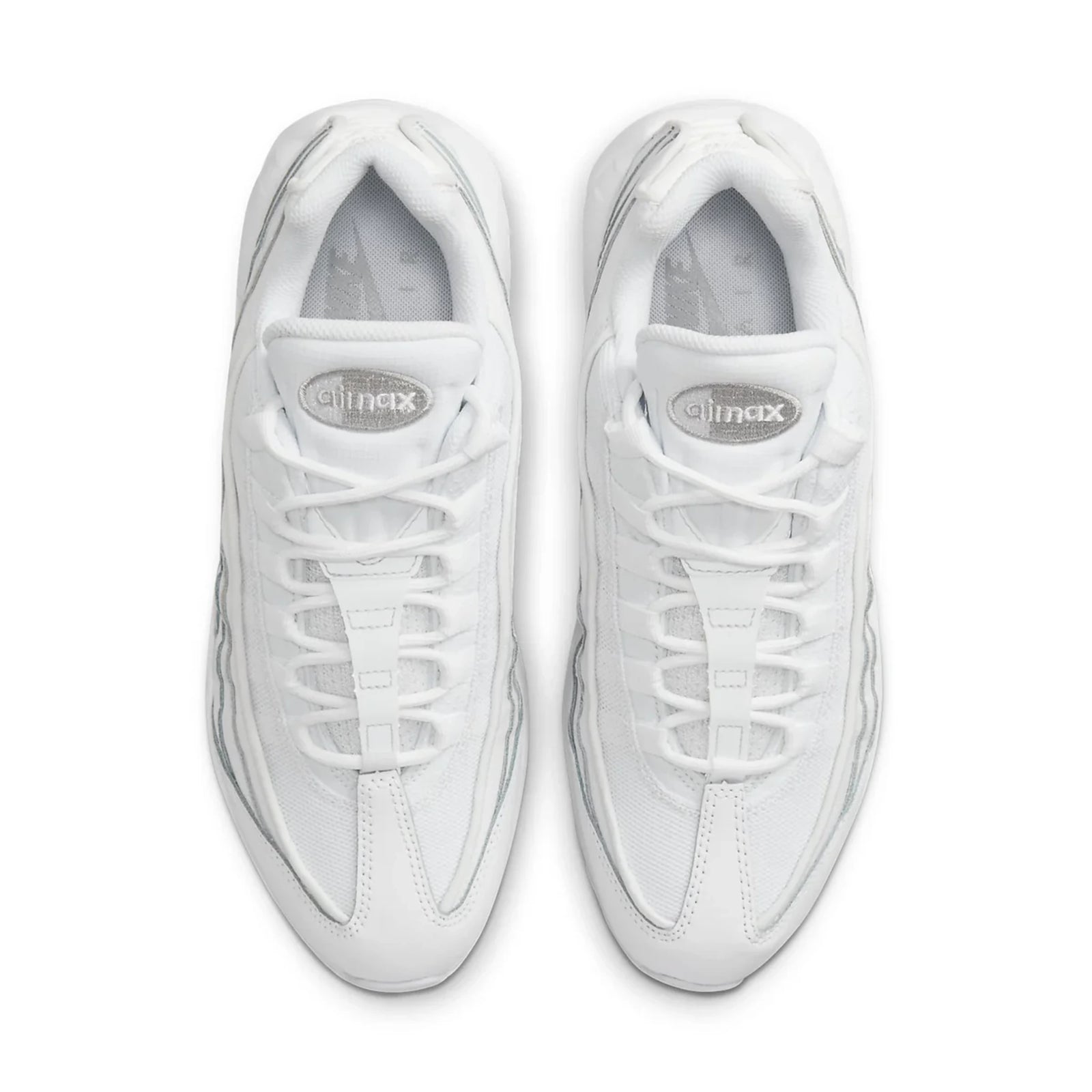 Nike Air Max 95 Triple White — three-quarter angle | Urban Kinetic Wear UK