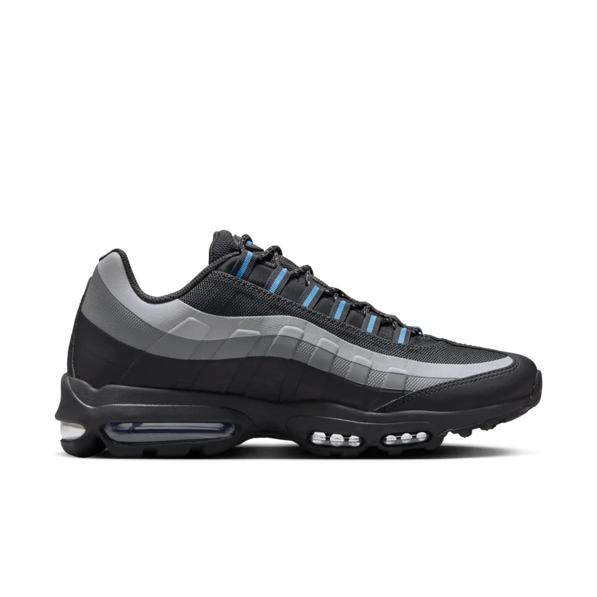 Nike Air Max 95 Ultra Black University Blue — side profile detail | Urban Kinetic Wear UK