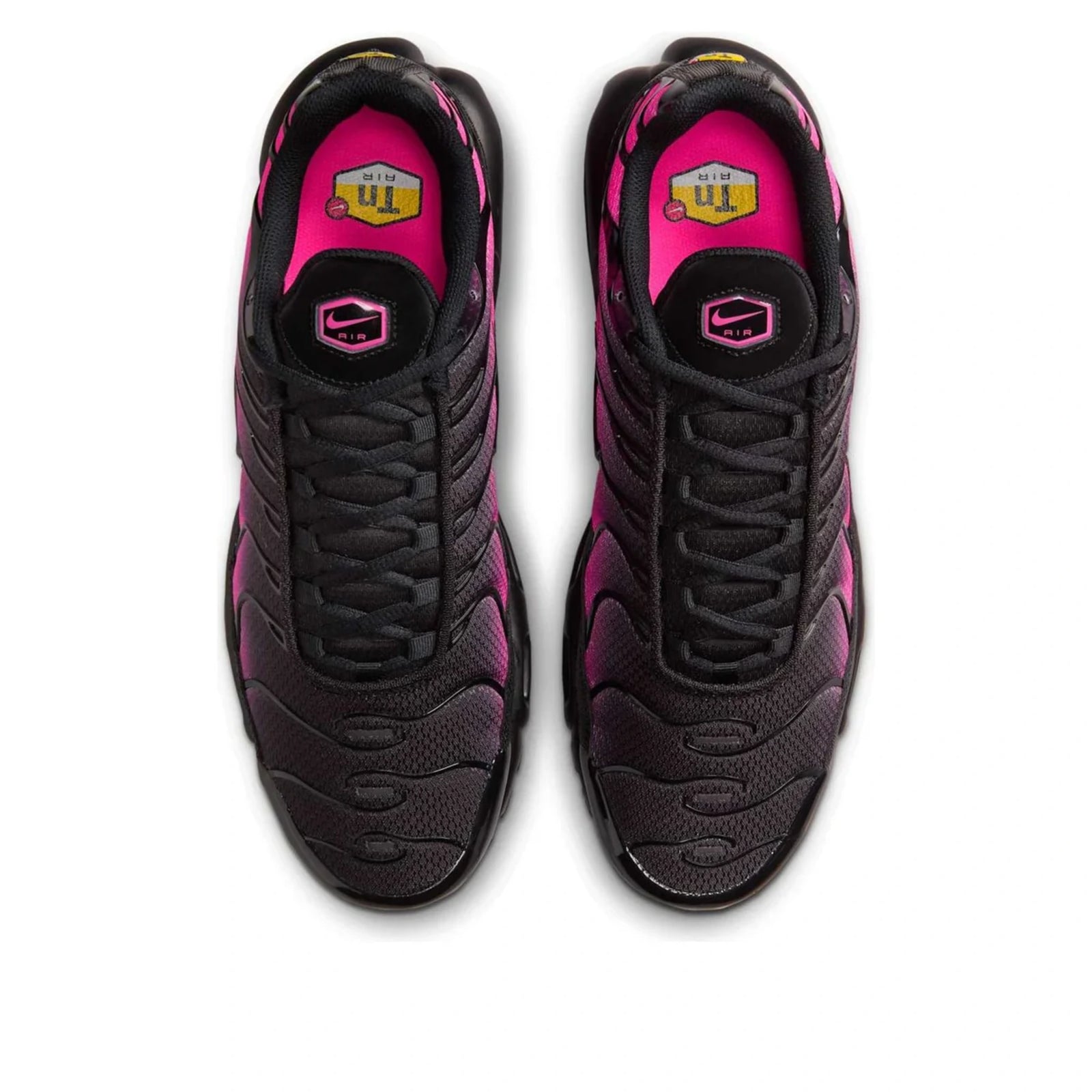 Nike Air Max Plus TN Black Hyper Pink — three-quarter angle | Urban Kinetic Wear UK