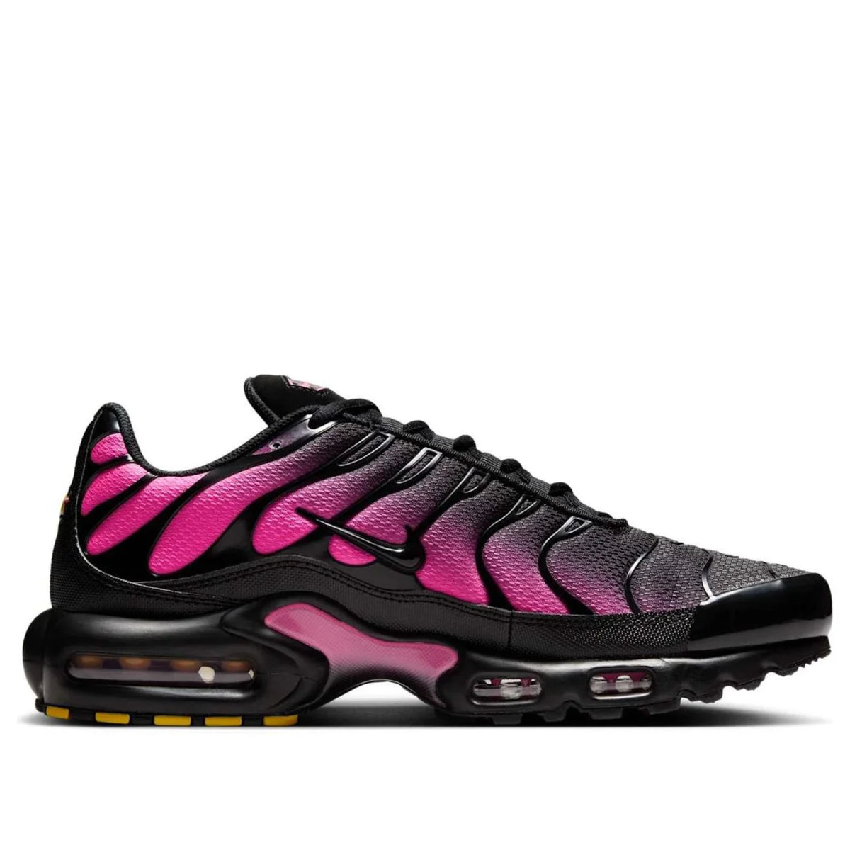 Nike Air Max Plus TN Black Hyper Pink (Women's) — side profile detail | Urban Kinetic Wear UK