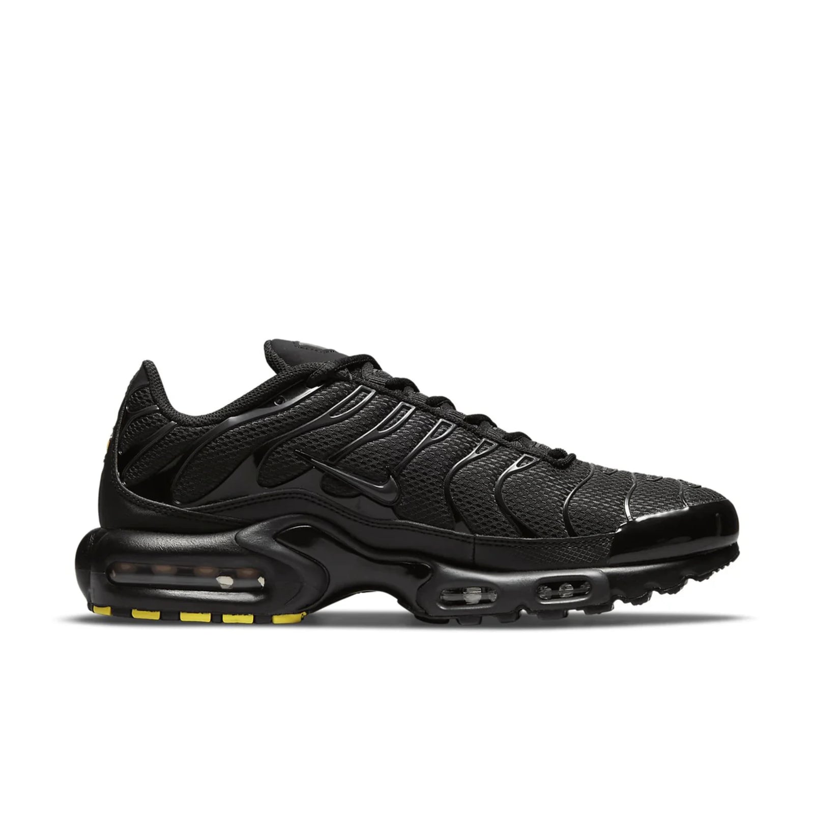 Nike Air Max Plus Triple Black — side profile detail | Urban Kinetic Wear UK
