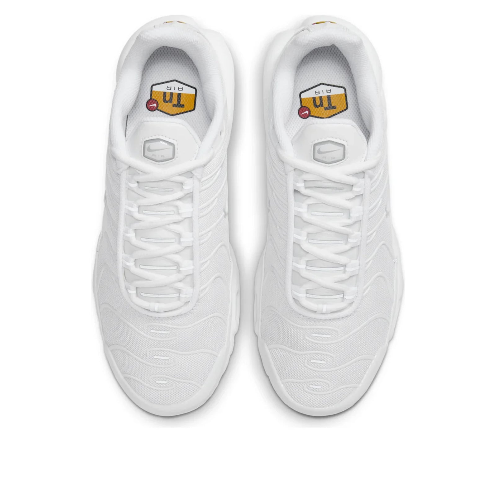 Nike Air Max Plus TN Triple White — three-quarter angle | Urban Kinetic Wear UK