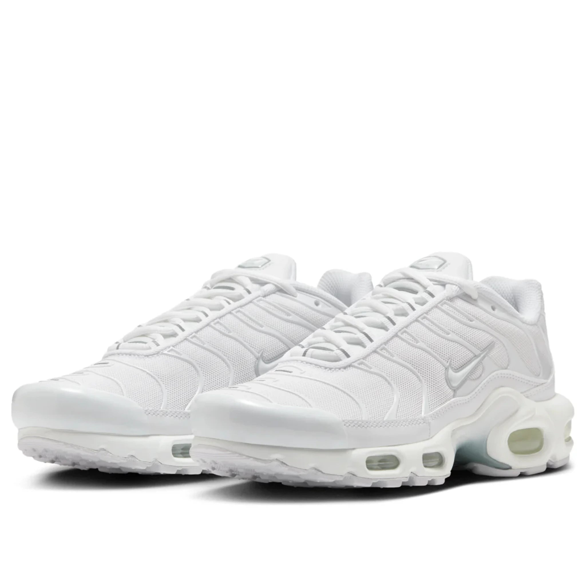 Nike Air Max Plus TN Triple White — top-down toe box | Urban Kinetic Wear UK