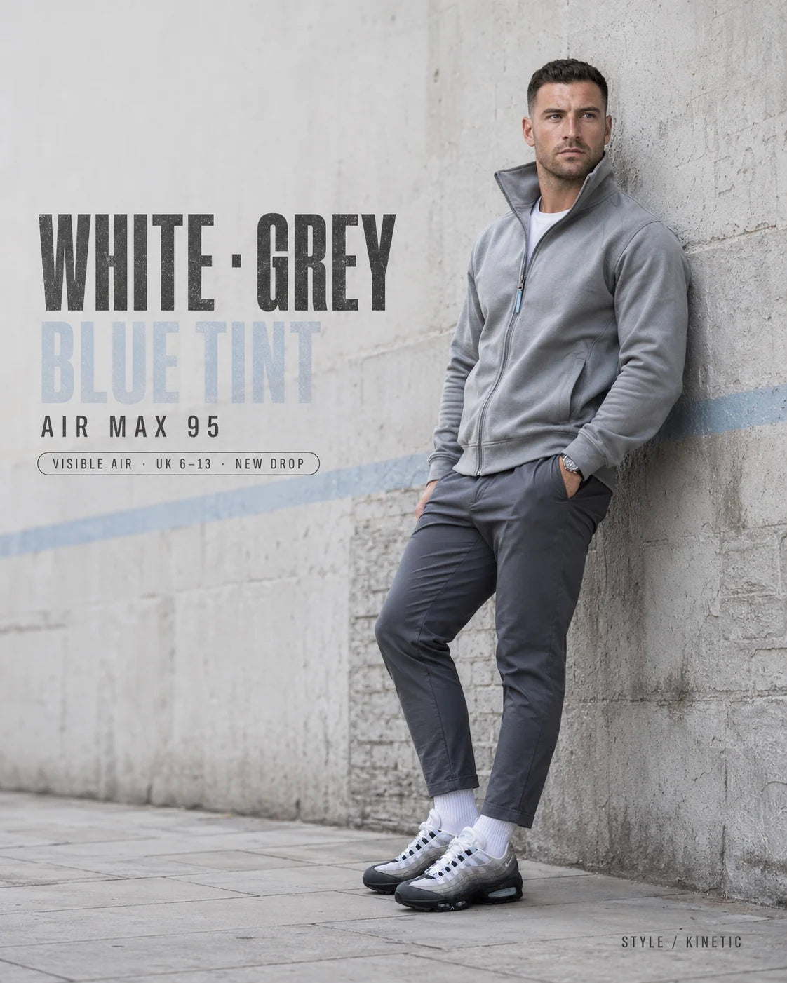 Urban Kinetic Wear Nike Air Max 95 Blue Tint lifestyle — streetwear ready