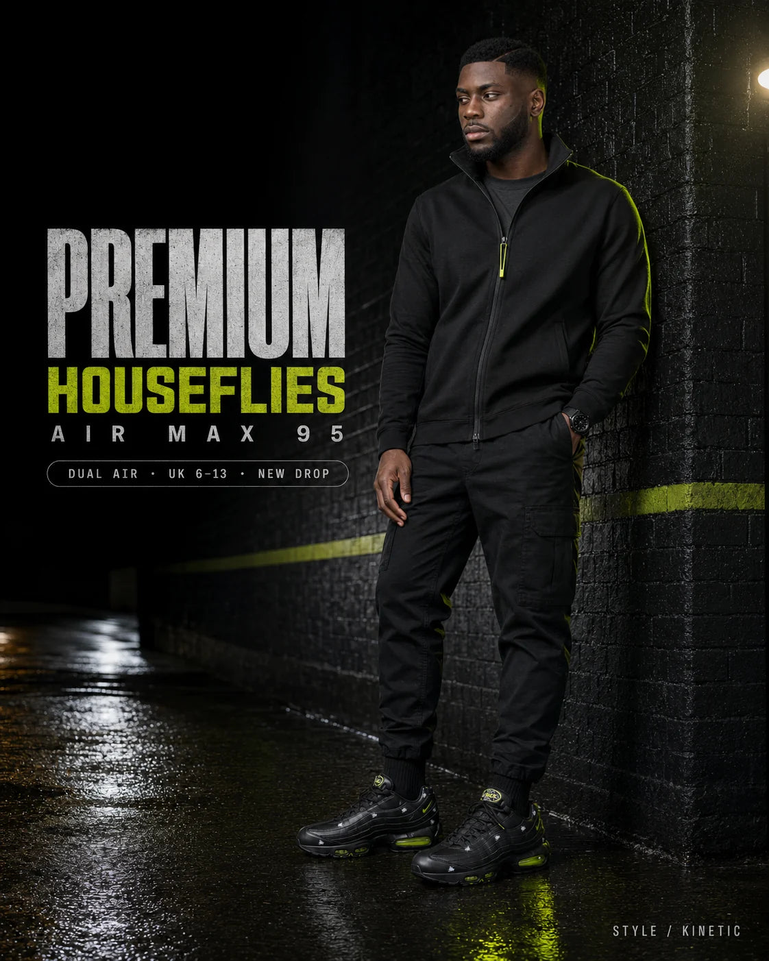 Urban Kinetic Wear Nike Air Max 95 Premium Houseflies lifestyle — streetwear ready